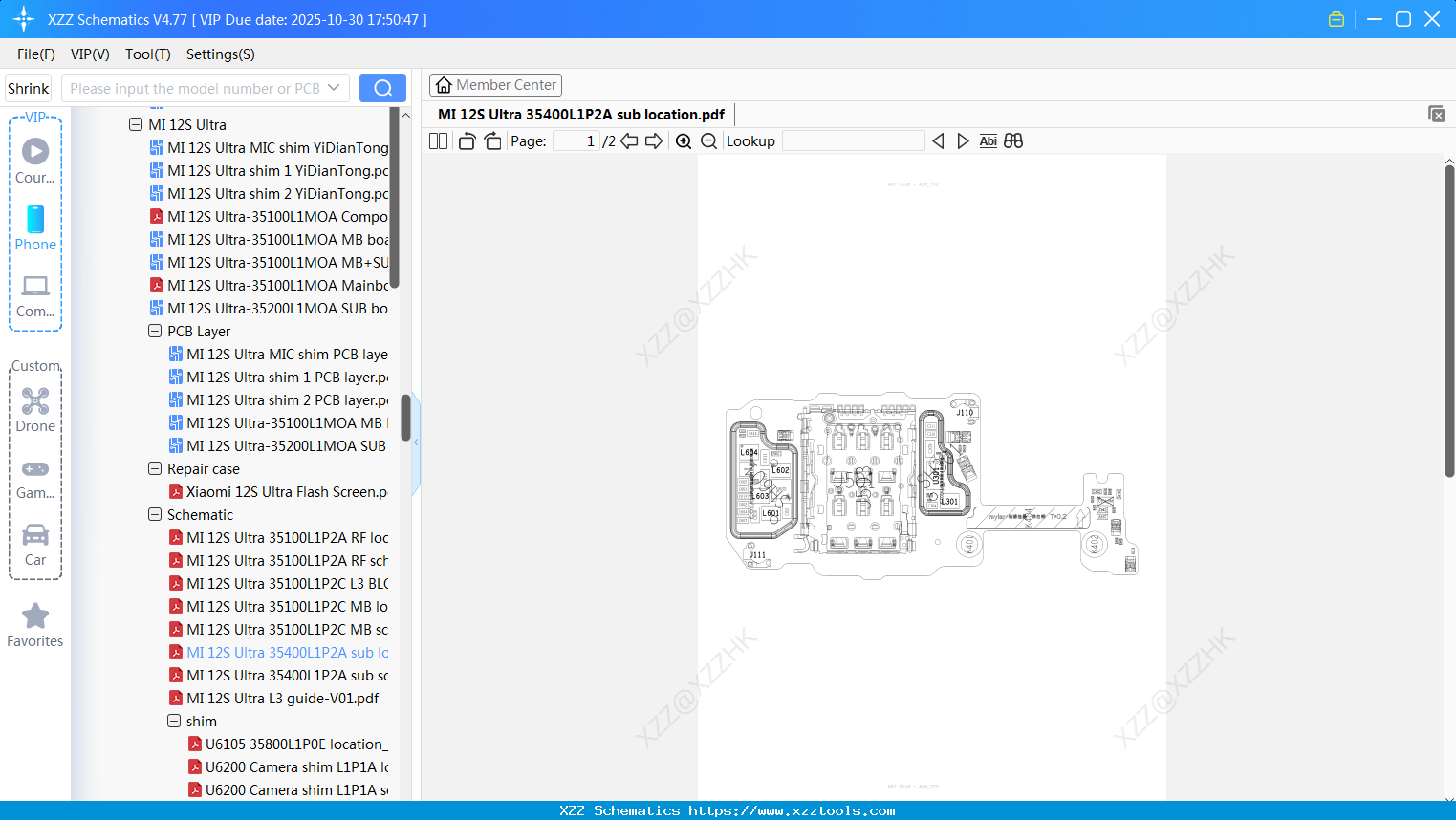 Xiaomi MI 12S Ultra 35400L1P2A Sub Location
